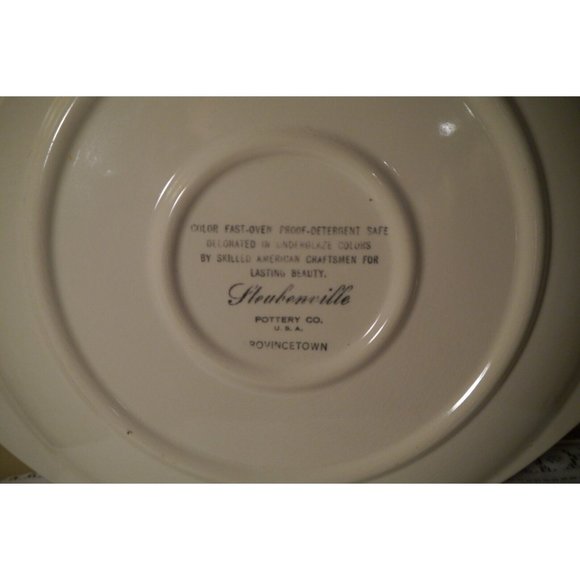 RARE Vintage Steubenville Pottery "PROVINCETOWN" Oval Serving Platter USA 14x12" - Picture 5 of 12